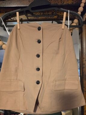 Source Unknown Light Khaki Button-Down Women's Shirt